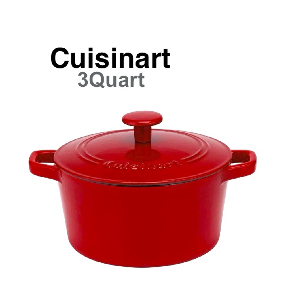 Cuisinart Chef's Classic 3qt Red Enameled Cast Iron Round Casserole with Cover⭐️
